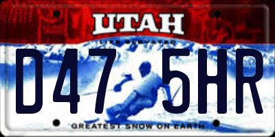 UT license plate D475HR