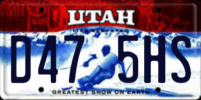 UT license plate D475HS