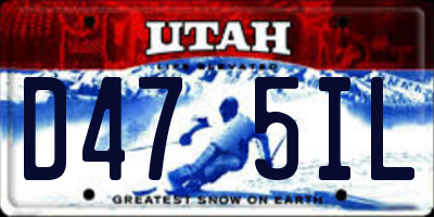 UT license plate D475IL