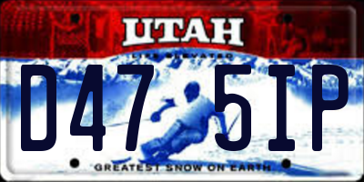 UT license plate D475IP