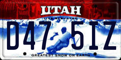 UT license plate D475IZ
