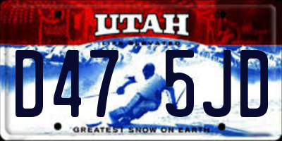 UT license plate D475JD