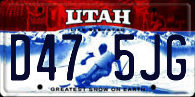 UT license plate D475JG