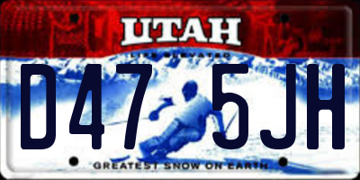 UT license plate D475JH
