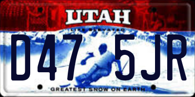 UT license plate D475JR