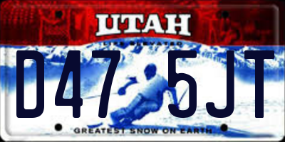UT license plate D475JT