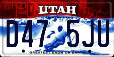 UT license plate D475JU