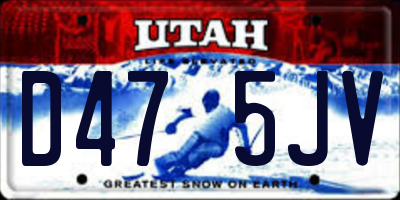 UT license plate D475JV