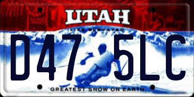 UT license plate D475LC