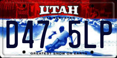 UT license plate D475LP