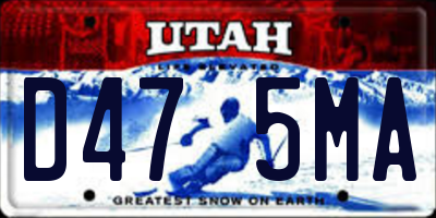 UT license plate D475MA