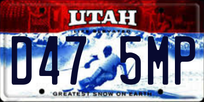 UT license plate D475MP
