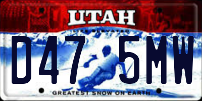UT license plate D475MW