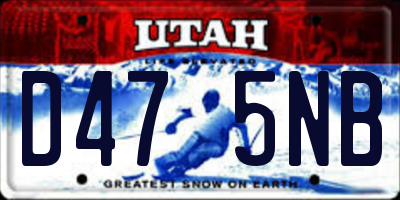 UT license plate D475NB