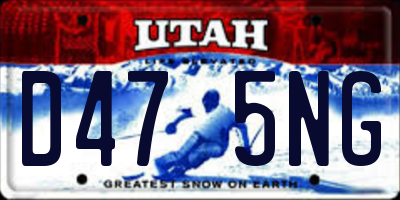 UT license plate D475NG