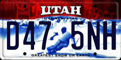 UT license plate D475NH