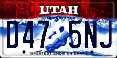 UT license plate D475NJ