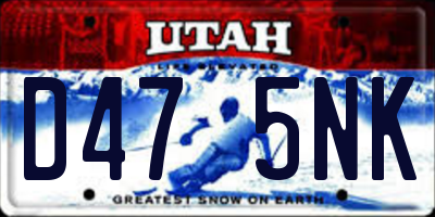 UT license plate D475NK