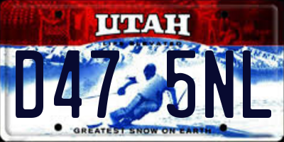 UT license plate D475NL