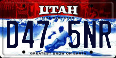 UT license plate D475NR