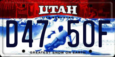 UT license plate D475OF
