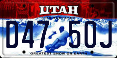 UT license plate D475OJ