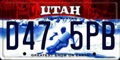 UT license plate D475PB