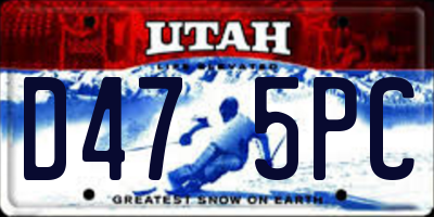UT license plate D475PC
