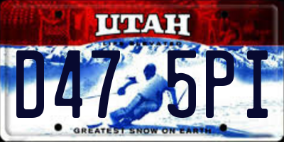 UT license plate D475PI