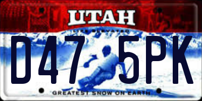 UT license plate D475PK