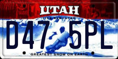 UT license plate D475PL