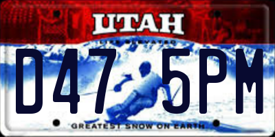 UT license plate D475PM