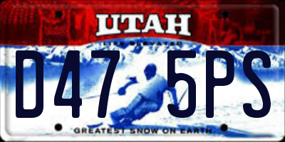 UT license plate D475PS