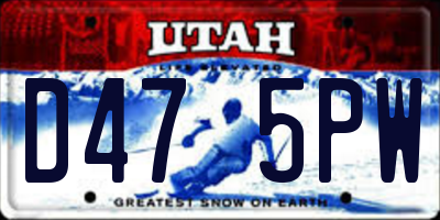 UT license plate D475PW