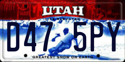 UT license plate D475PY