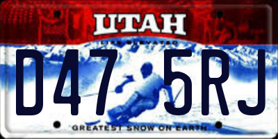 UT license plate D475RJ