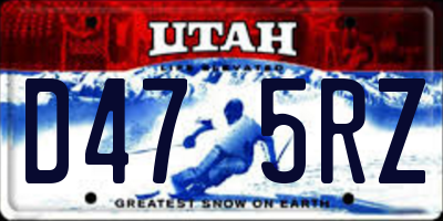 UT license plate D475RZ