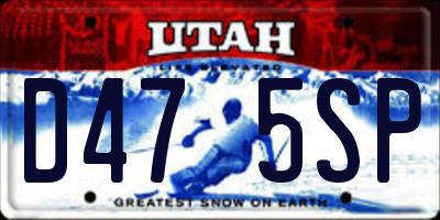 UT license plate D475SP