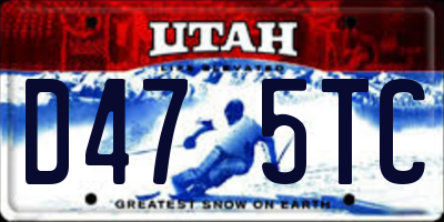 UT license plate D475TC