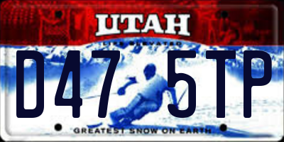 UT license plate D475TP