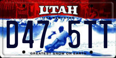 UT license plate D475TT