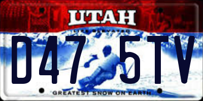 UT license plate D475TV