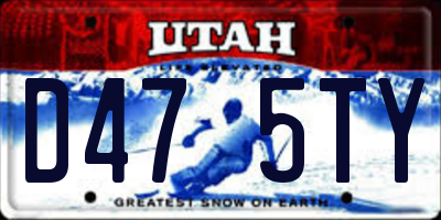 UT license plate D475TY