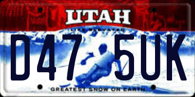 UT license plate D475UK