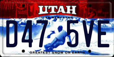 UT license plate D475VE