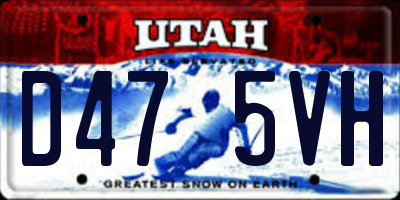 UT license plate D475VH