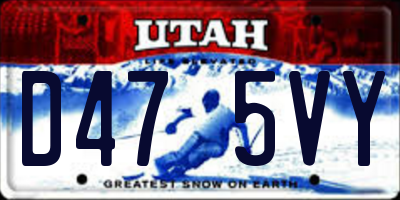 UT license plate D475VY