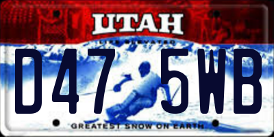 UT license plate D475WB