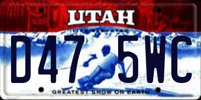 UT license plate D475WC