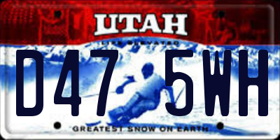 UT license plate D475WH
